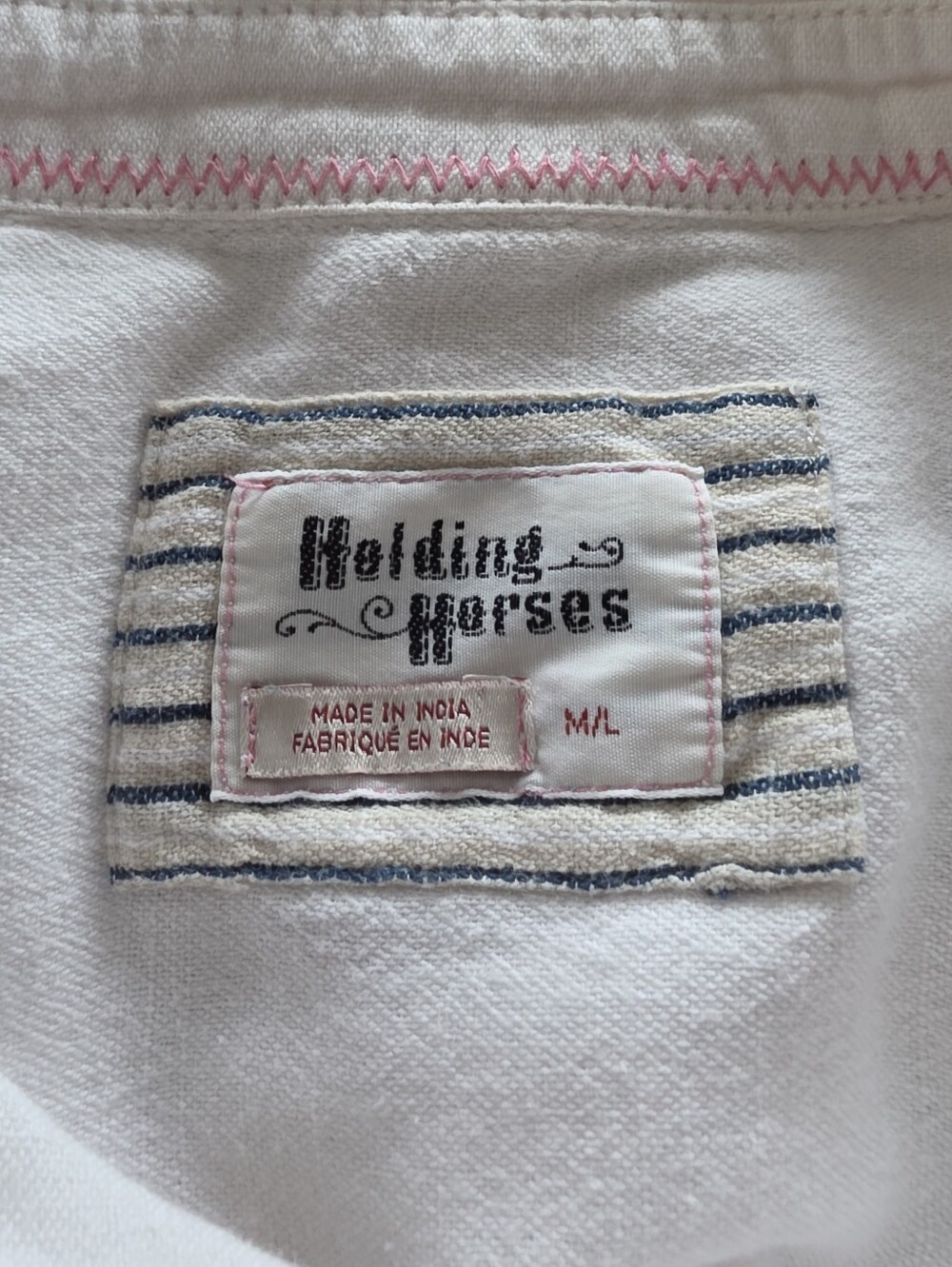 HOLDING HORSES Anthropologie Monroe Colorblock Striped Button-Down Shirt Size M - Picture 2 of 9